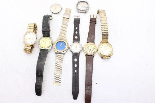 F x8 Vintage Gents Manual Wind Wristwatches Inc Enicar, Seiko Etc Not Working