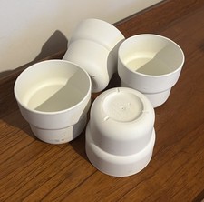 4 Ikea  FORENLIG White Plastic Plant Pots 10 x 10cm