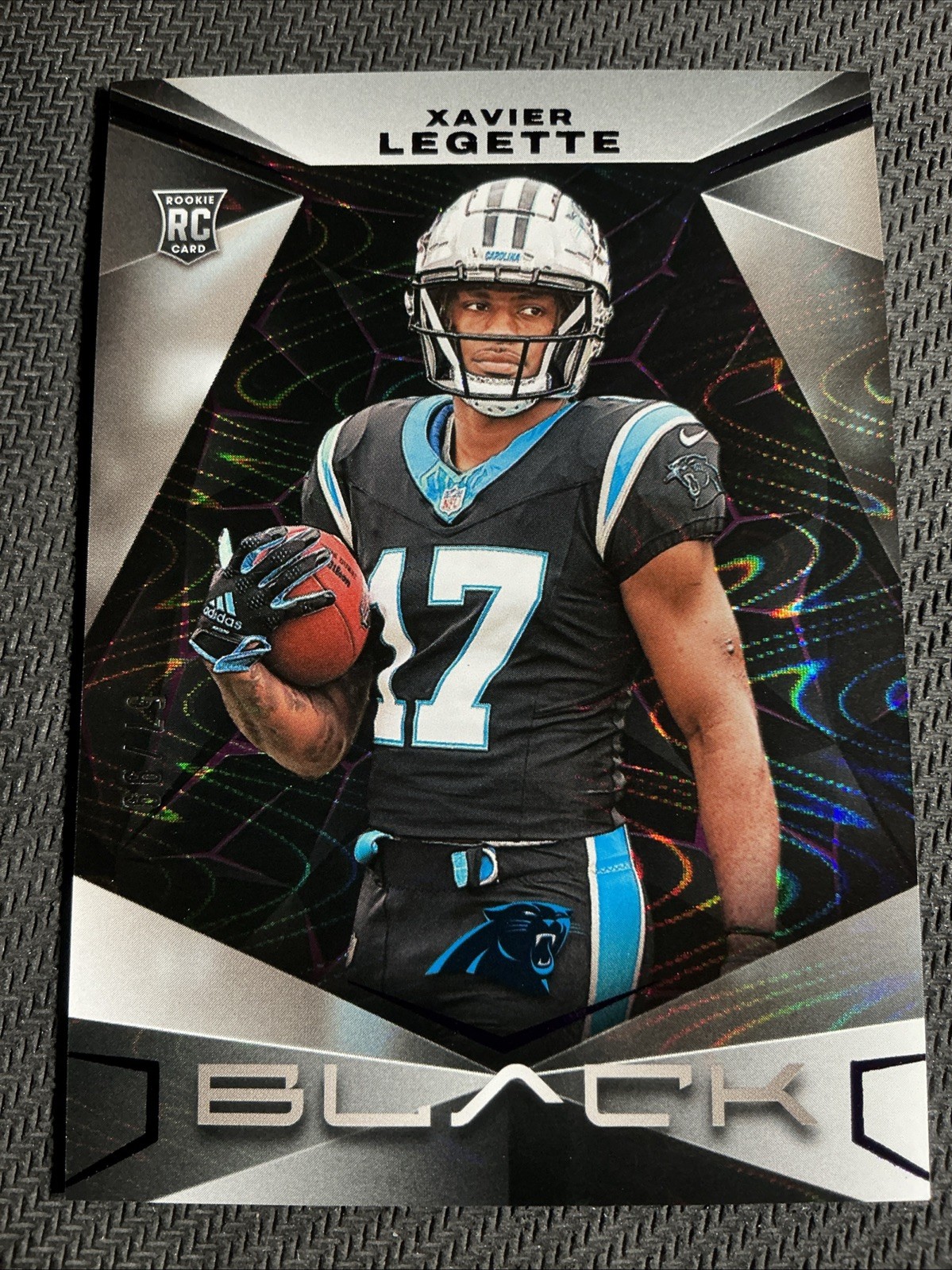2024 Panini Black Football Xavier Legette Rookie Royal Rookie #/99 Panthers #198