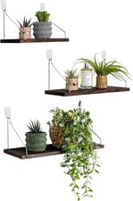 Floating Shelves Set of 3 Rustic Solid Wood Floating Shelf Wall Storage Shelves