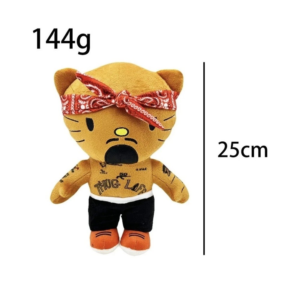 Hello Kitty As TUPAC SHAKUR Rapper Plush Doll Soft Stuffed Figure Plush ...