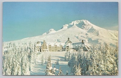 Mount Hood Timberline Lodge Oregon Chrome Postcard Plastichrome Ski Lodge
