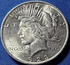 A 1923 PHILADELPHIA MINT PEACE DOLLAR CHOICE BU. WHITE!!!
