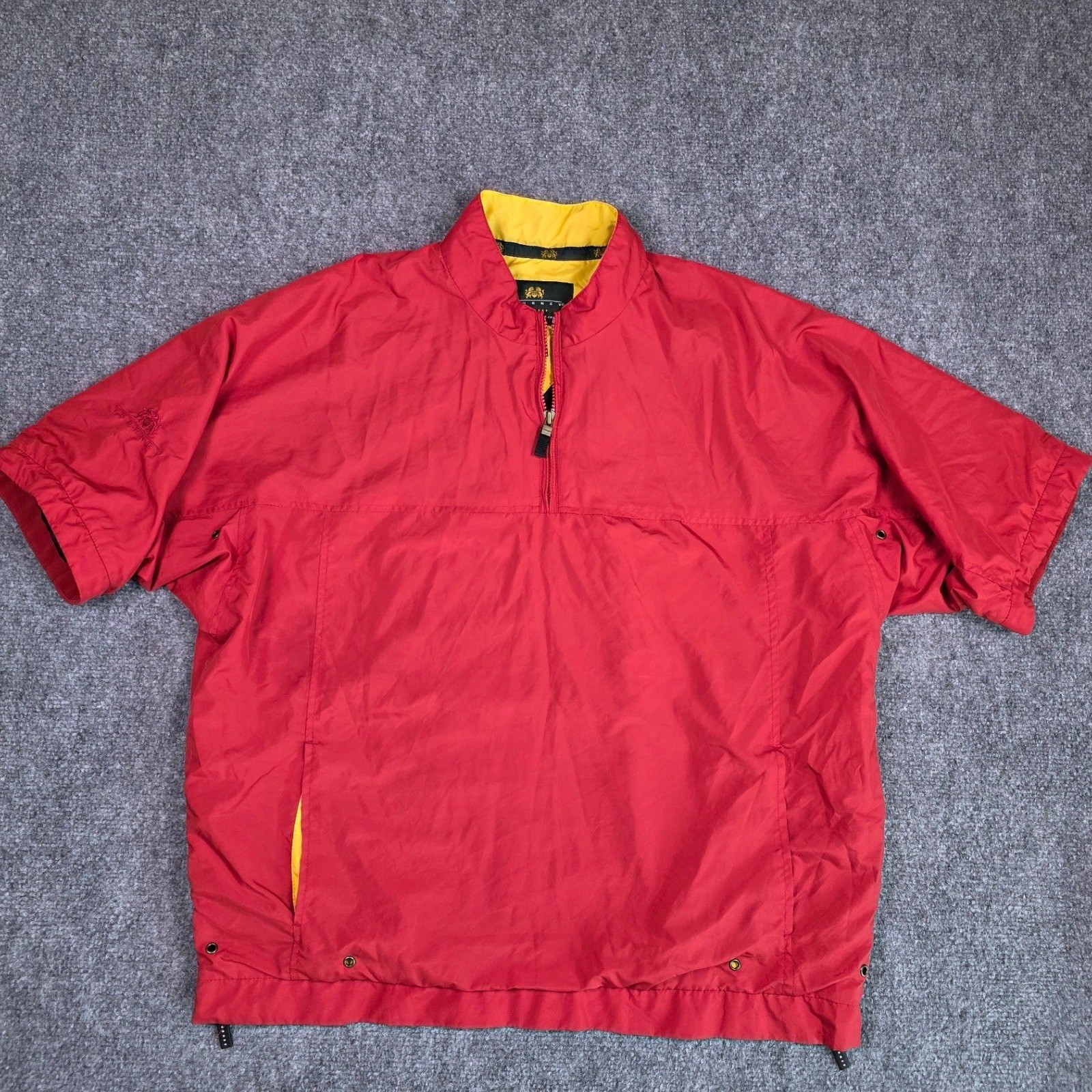 Windbreaker Pullover Mens Large Red Quarter Zip