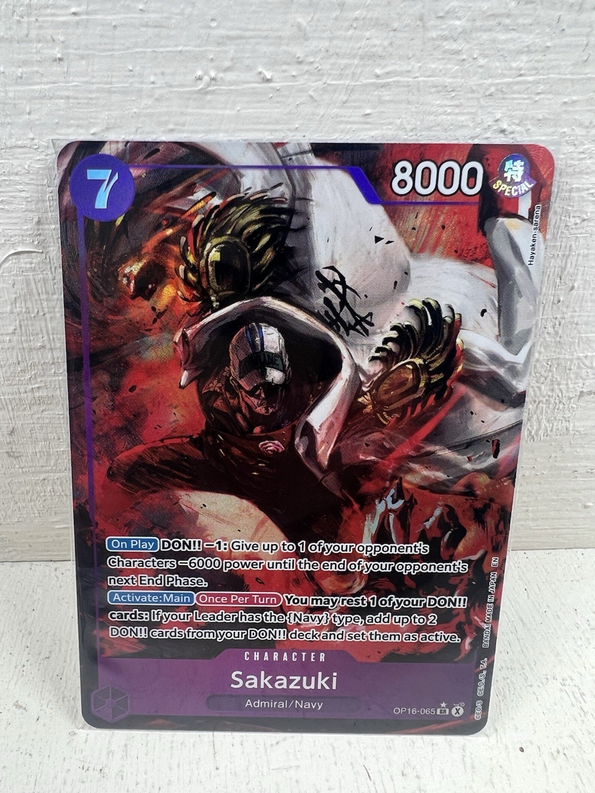 One Piece The Time of Battle OP-16 - Sakazuki OP16-065 Super Rare Alt Art