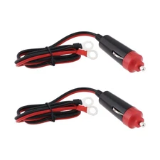 2Pcs 10A Male Car Cigarette Lighter Socket Plug Cable Connector 6V 12V 24V fo...