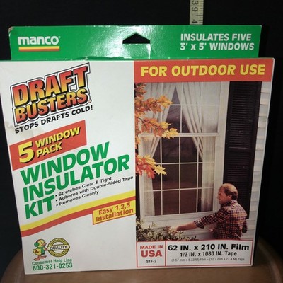 Manco Window Insulator Kit Outdoor Use Made In USA 1993 5-3 x5  Windows