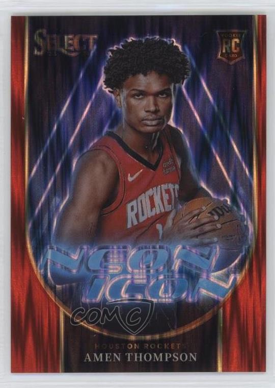 2023-24 Panini Select Neon Icons Red Flash Prizm /99 Amen Thompson #20 19fe