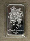 "MERRY CHRISTMAS 1986" TM 1 TROY OUNCE .999 FINE SILVER BAR