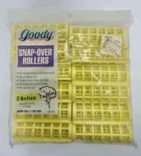 Goody Vintage 1993 Yellow Medium Snap Over Hair Rollers 82163 USA Made
