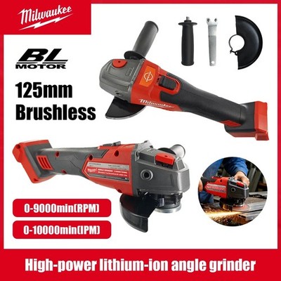 Milwaukee Angle Grinder 125mm Brushless Polishing Cutting Machine No-Lock Paddle