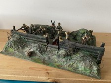 Vintage Lineol / Elastolin Battle Trench With Soldier  Great Shape