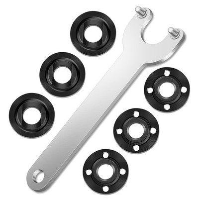 7PCS Angle Grinder Nut Angle Grinder Wrench Kit 5/8-11 Flange Metal Lock Nut