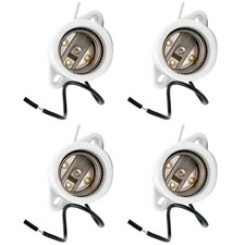 Medium Base Light Sockets 4 Pack 660W E26 E27 Porcelain Style for LED CFL Bulbs