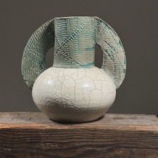 Vintage Postmodernist Double Handled Crackle ...