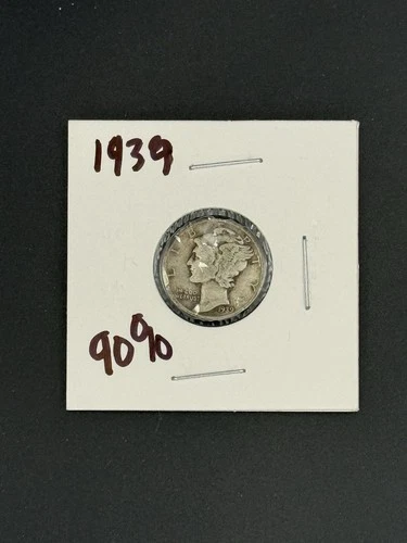 1939 Mercury Dime 10c Silver Uncirculated 10 Cents US Type Coin 90% Silver