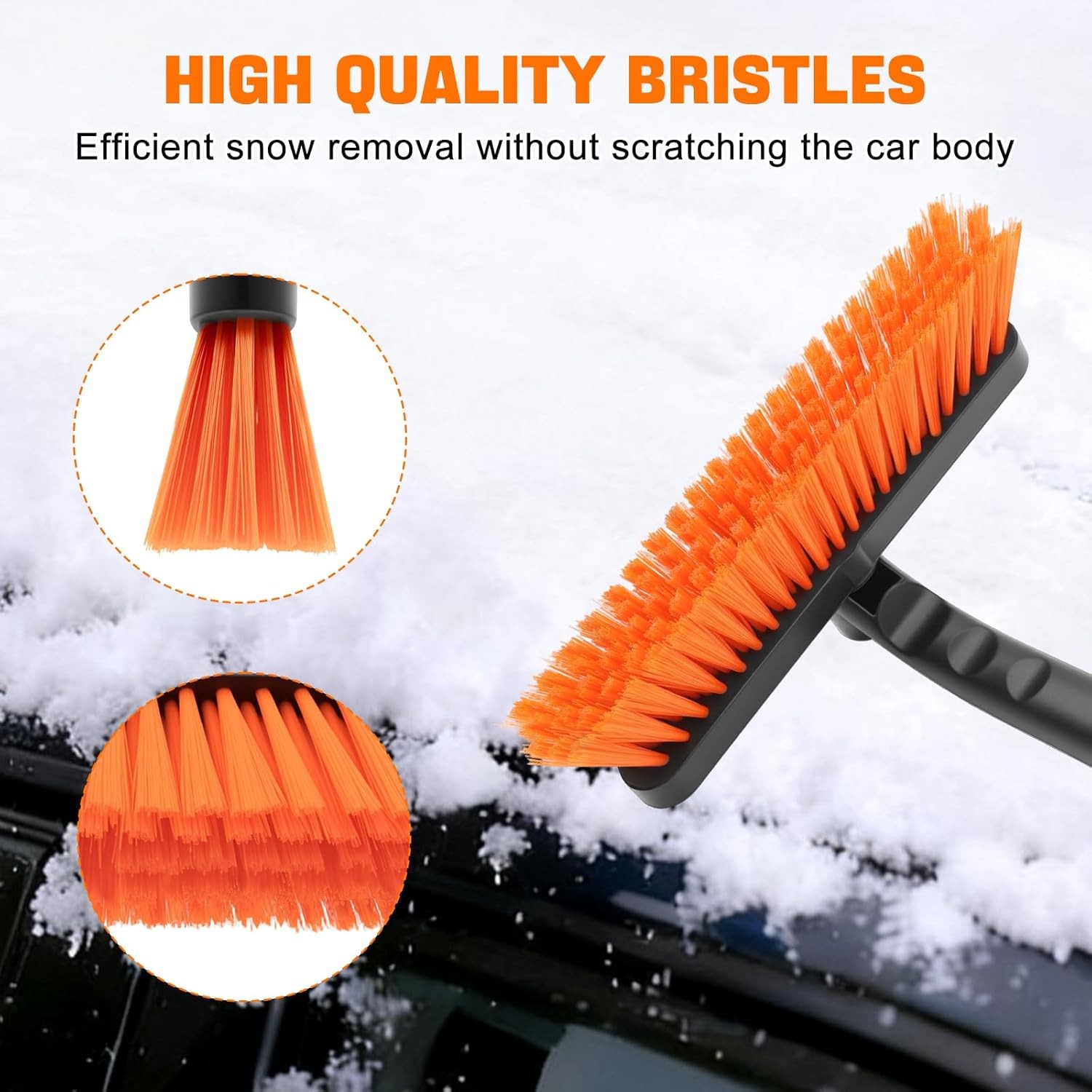 nacena Snow Brush and Ice Scrapers for Car Windshield, Detachable Snow Remover f
