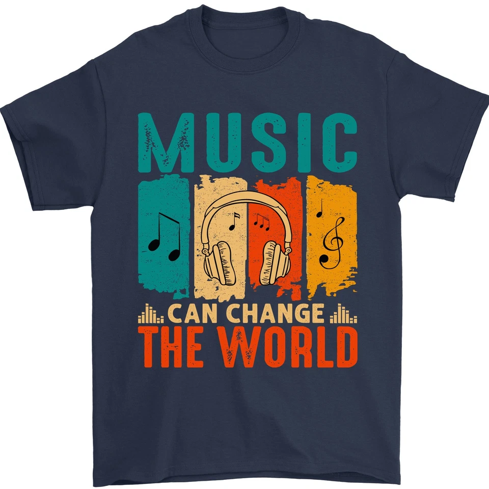 La Musique Peut Changer Le Monde T-Shirt Pour Hommes 100% Coton - Photo 1/4