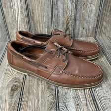 Allen Edmonds Eastport Mens Brown Loafers Size 13 D Leather Boat Shoes Lace Up
