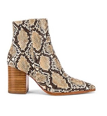 NWOB Raye Merit Bootie in Natural Snakeskin SZ 9 Leather Zip Close Beautiful!