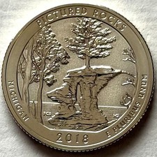 USA QUARTER DOLLAR 2018 Reverse Proof,Pictured Rocks National Lakeshore Michigan