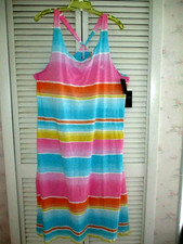 RALPH LAUREN. LONG NIGHTGOWN LOUNGEWEAR SLEEVELESS STRIPEDJERSEY KN IT XLNEW