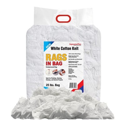 Premium White Knit T-Shirt Cotton Cleaning Rags - Multipurpose Cleaning Cloths