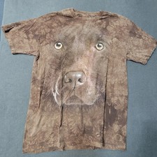 EUC The Mountain AOP Chocolate Lab Brown Tie Dye Graphic T-Shirt XL USA Made