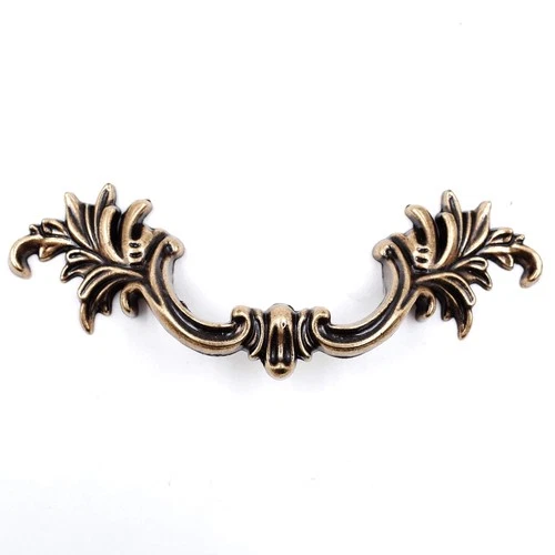 French Provincial Drawer Pulls - 6-Pack, Antique Brass, 3" Hole Centers, Vint... - Picture 1 of 6