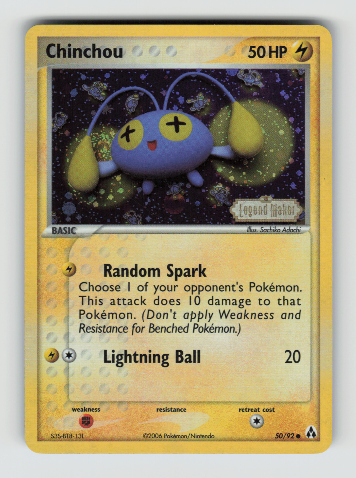 Legend Maker 50/92 Chinchou Reverse Holo Common STAMPED NM