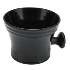Shaving Bowl Black Plastic Large Grip Portable Shave Mug With Handle