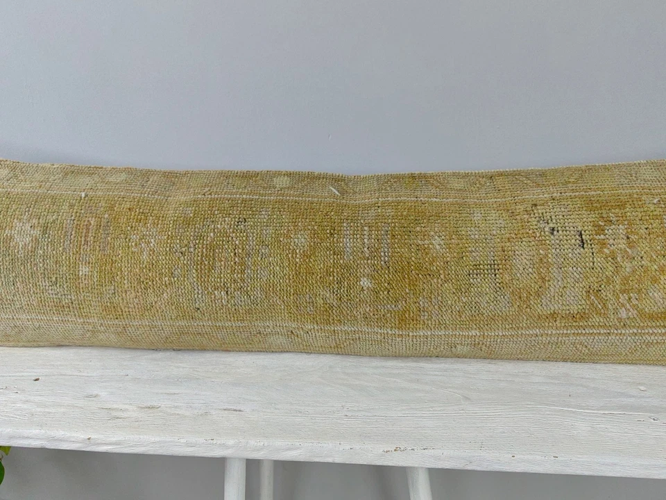 12x48 Turkish Kilim Pillow Cover - Long Lumbar Throw - Vintage Boho Cushion - Image 3 of 4