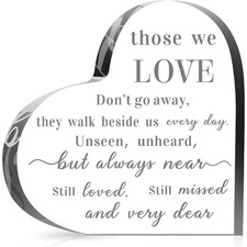 2D Flat Translucent Acrylic Heart Sympathy Memorial Elegant Bereavement Gift