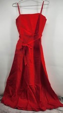 NWT Mango MNG Women's Medium Red Bow Linen Blend Dress $139