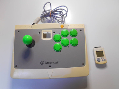 Cleaned and working arcade stick HKT-7300 DC Dreamcast HKT-7002 Visual Memory -m