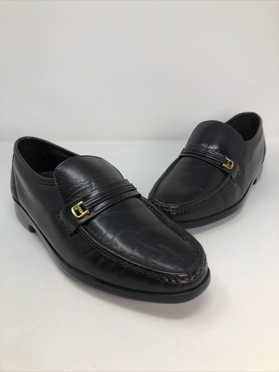 Florsheim Shoes Mens 8D Brown Leather Riva Moc Toe Gold Bit