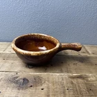 Vtg HULL USA Pottery Brown Drip Glaze Handled CHILI SOUP BOWL   Oven Proof