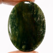 100 Natural Moss Agate Oval Shape Cabochon Gemstone 36.5 Ct. 36X27X5 mm UG-2219