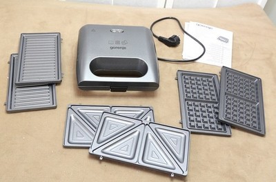 Gorenje 3in1 Sandwichmaker Mini-Grill Waffeleisen SM703GCG 733351