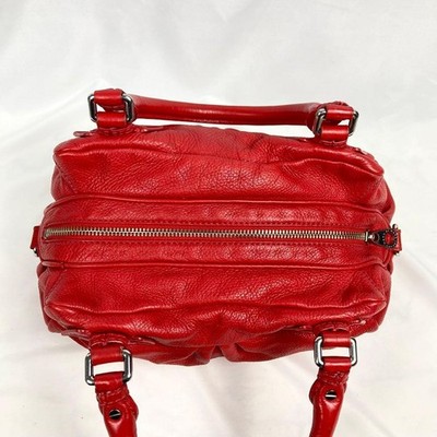 Marc Jacobs Classic Q Handbag Red Leather Y2K Tote Silver Hardware