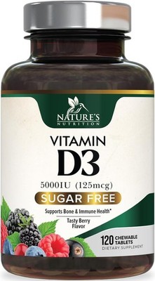 Vitamin D3 5000 IU 125 mcg Nature's Extra Strength Vitamin D Supplement Chewable