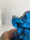 L.E. Smith Glass Blue Holly Hobby Book Ends 8” Tall — photo 5