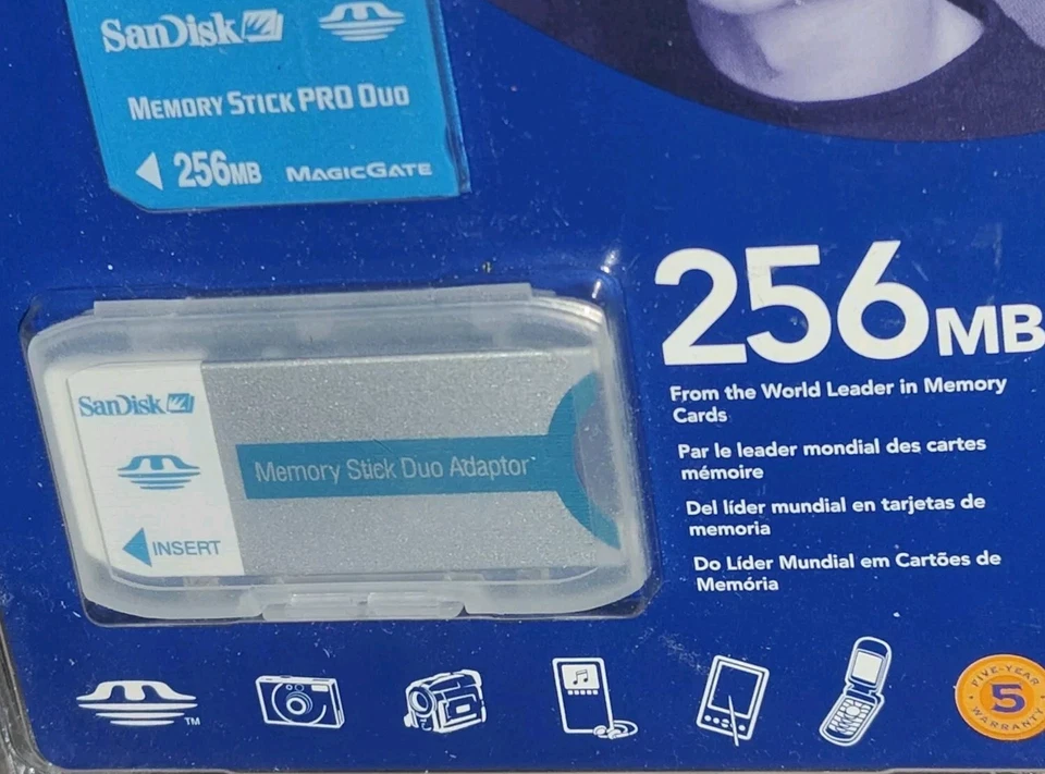 SANDISK MEMORY STICK PRO DUO 256MB MAGICGATE SDMSPD-256-A10 BRAND NEW SEALED  - Image 3 of 4