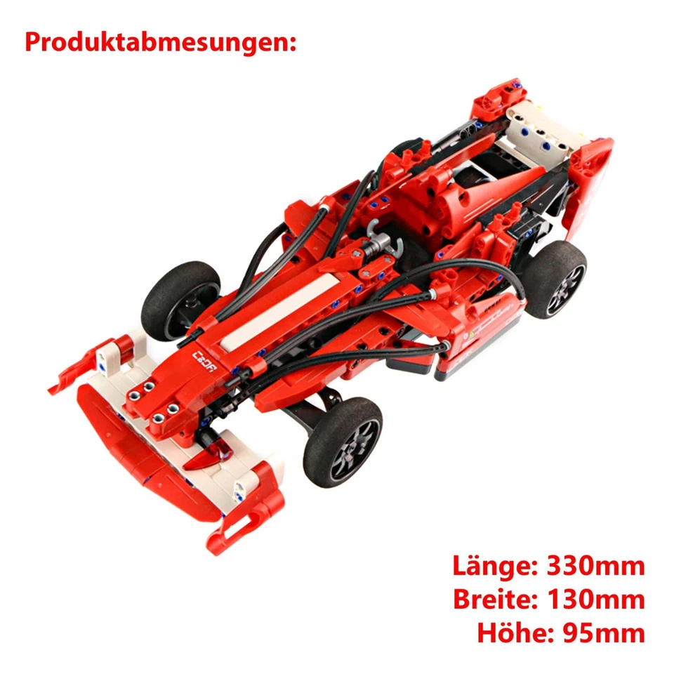 RC ferngesteuertes Formel 1 Auto, Fahrzeug aus Bausteinen mit Akku und Ladekabel - Bild 4 von 4