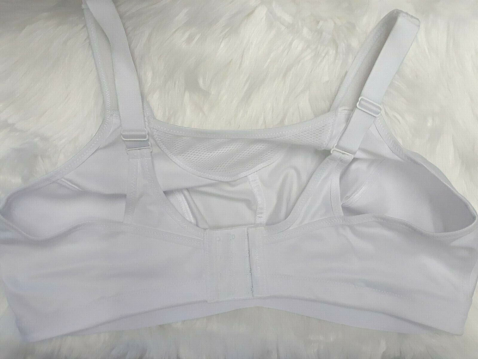 GLAMORISE No Bounce BACKClosure SPORTS Bra, style 1066 white [CHOOSE