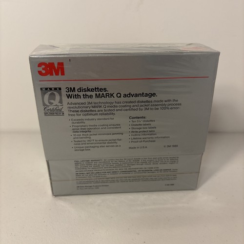 NEW 3M 5 1/4" Single Sided Double Density Floppy Diskettes - 00230 (Pack of 10) - Afbeelding 2 van 2