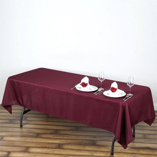 5 BURGUNDY 60x102 RECTANGLE POLYESTER TABLECLOTHS Wedding Catering Supplies - Picture 1 of 8