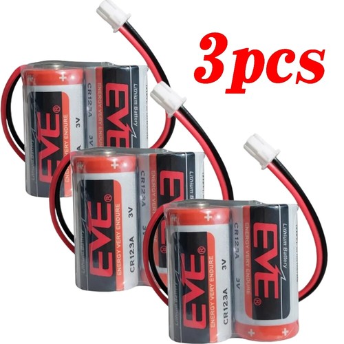 3X CR123A Pack 3.0V 1500mAh Non-rechargeable Li-ion Battery with White Plug - Picture 1 of 2