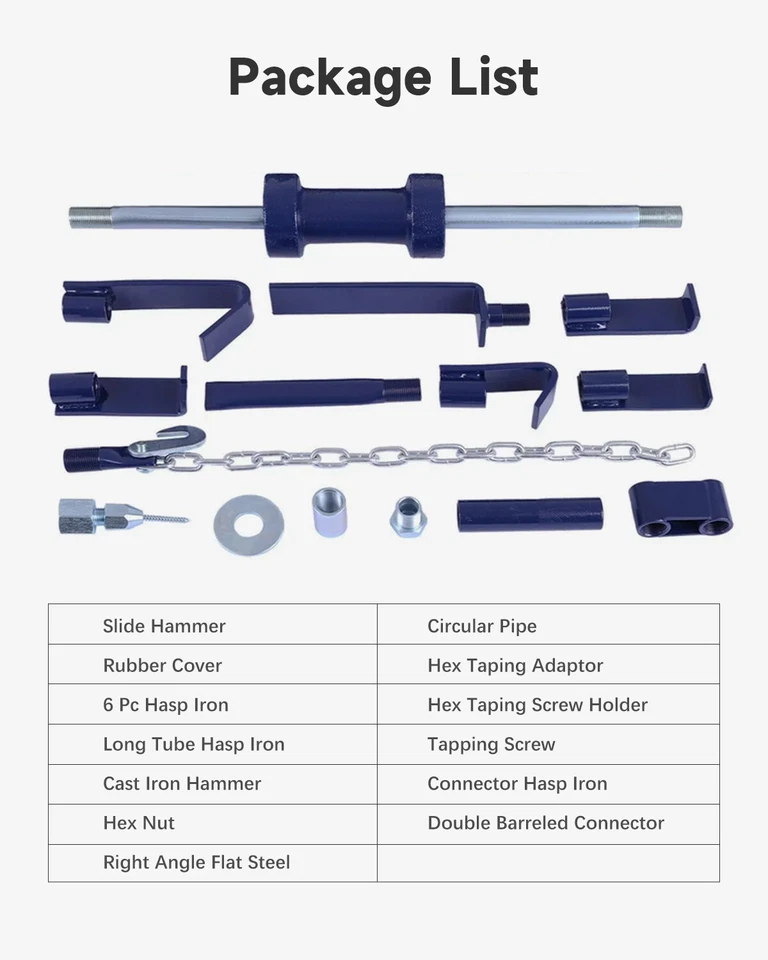Juego de ejes de rodamiento de reparación de abolladuras de martillo deslizante de 13 lb 18 Foto 3 de 4