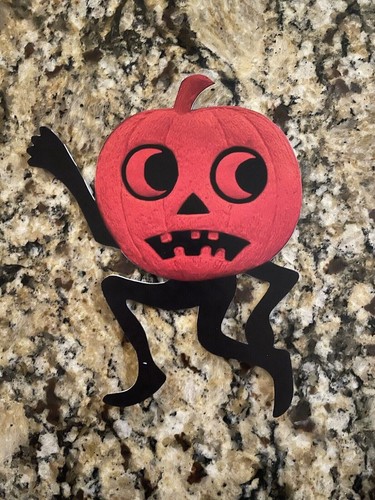 U Choose Vintage Inspired Pumpkin Man Running Halloween Cardstock Decoration - Picture 4 of 14